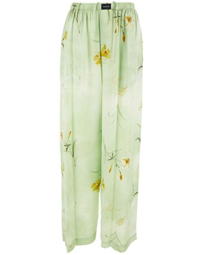 Balenciaga Floral Trousers - Green
