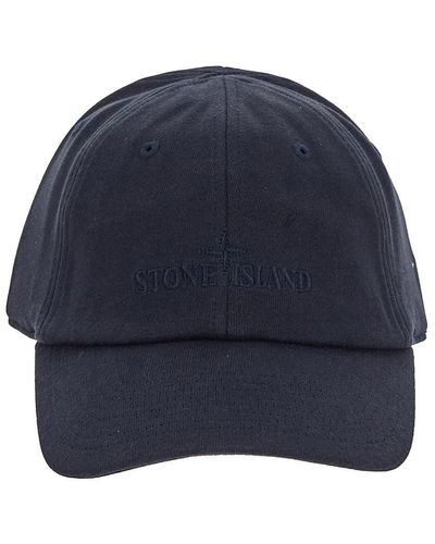 Stone Island Logo Embroidery Baseball Cap - Blue