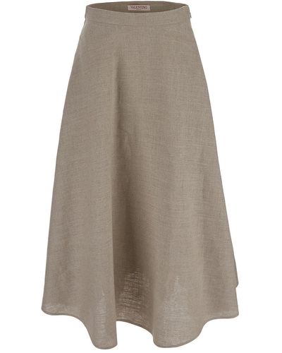 Valentino Linen Skirt - Gray
