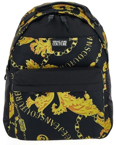Versace Chain Couture Print Backpack - Black