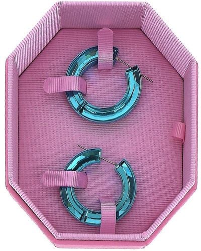Swarovski Lucent Hoop Earrings - Pink