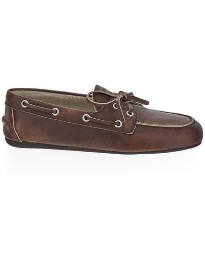Miu Miu Unlined Bleached Loafers - Brown