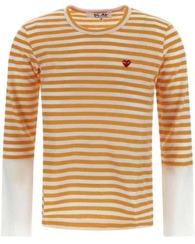 COMME DES GARÇONS PLAY Striped Long Sleeve T-shirt - Multicolour