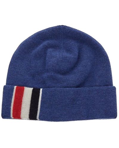 Thom Browne Stripes Hat - Blue