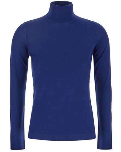 GOES BOTANICAL Roll Neck Sweater - Blue