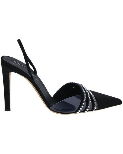 Giuseppe Zanotti Rhinestones Slingback - Black