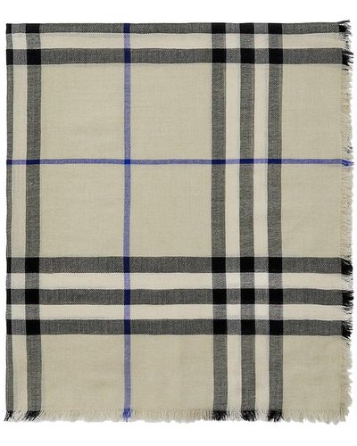 Burberry Checked Scarf - Natural