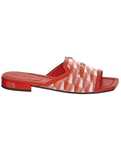Jimmy Choo Nako Flat Sandals - Red