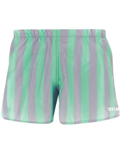YES I AM Striped Beach Shorts - Blue