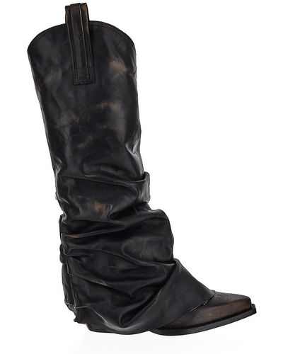 R13 Mid Cowboy Boots - Black