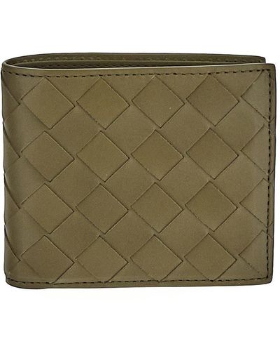 Bottega Veneta Intreccio Bi-fold Wallet - Green