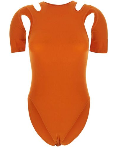 ANDREADAMO Sculpting Jersey Body With Shoulders Cut - Orange