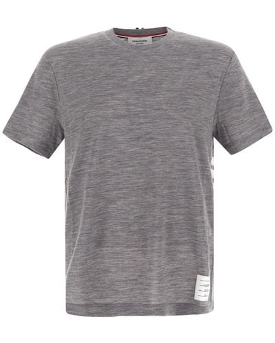 Thom Browne Logo Knitted T-shirt - Gray