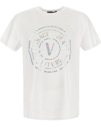 Versace Silver Logo Tee - White