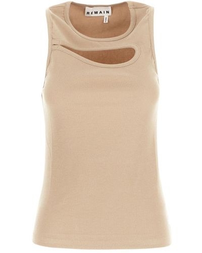 Remain Ribbed Jersey Cut-out Top - Natural