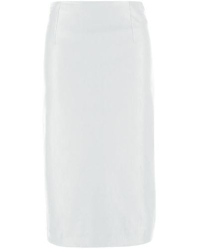 Lardini Faux Leather Skirt - White