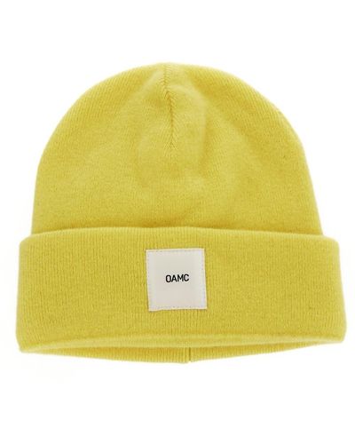 OAMC Logo Patch Beanie Hat - Yellow