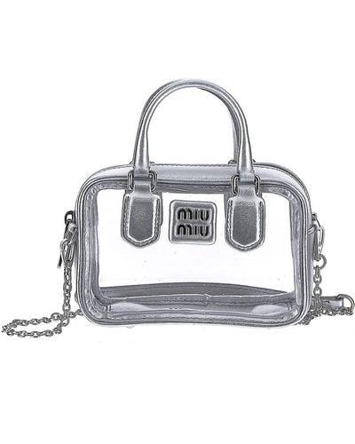 Miu Miu Top Handle Silver Bag - Metallic