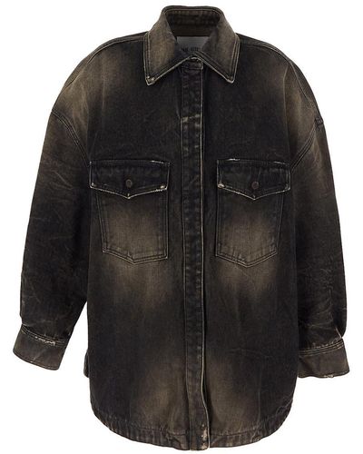 The Attico Denim Short Coat - Black
