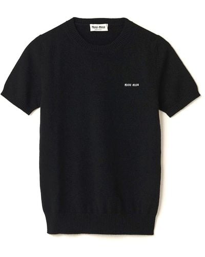 Miu Miu Cashmere T-shirt - Black