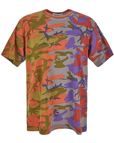 Stone Island Logo Print T-shirt - Multicolor
