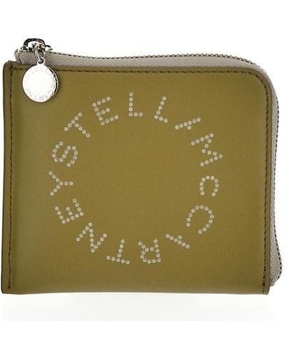 Stella McCartney Logo Zip Card Holder - Green