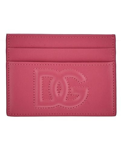 Dolce & Gabbana Card Holder With Dg Logo - Pink