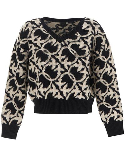 Pinko V-neck Knit Sweater - Black