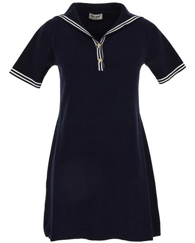 Miu Miu Sailor Collar Mini Dress - Blue