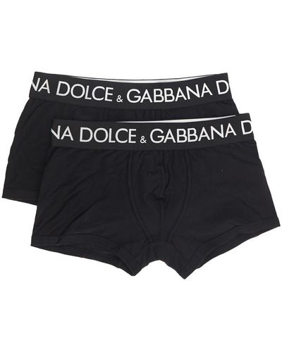 Dolce & Gabbana Two-pack Cotton Jersey Boxers - Black