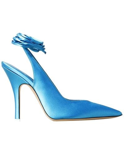 The Attico Venus Slingback Shoes - Blue