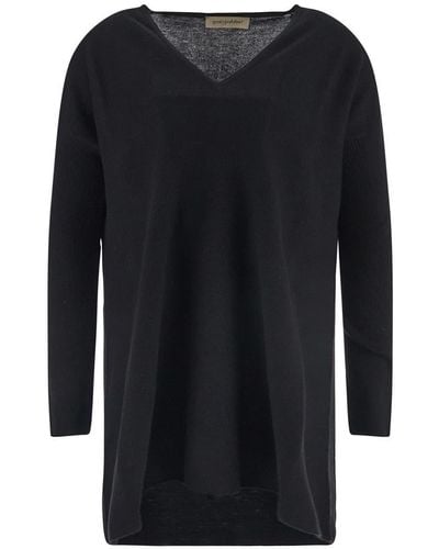 Gentry Portofino Knitted V-neck - Black