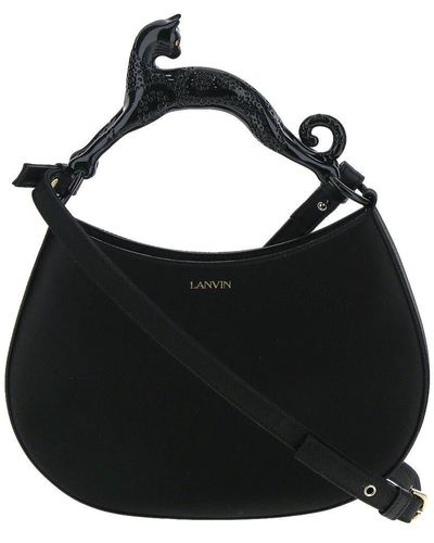 Lanvin Satin Hobo Cat Bag Sm - Black