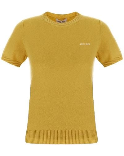 Miu Miu Cashmere Sweater - Yellow