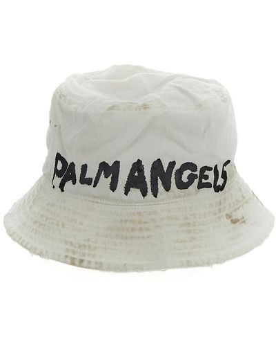 Palm Angels Dirty Effect Bucket Hat - Gray