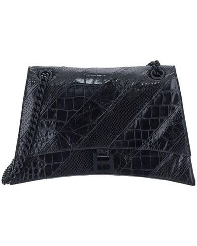 Balenciaga Crush Medium Chain Bag - Black