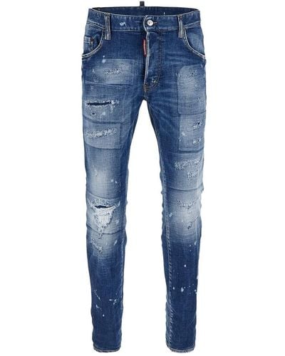 DSquared² Distressed Super Twinky Skinny Jeans - Blue