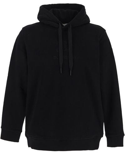 Burberry Cotton Hooded Sweatshirt - Black