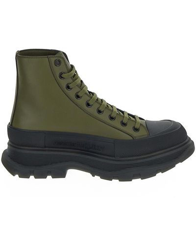 Alexander McQueen Tread Slick Leather Sneakers - Green