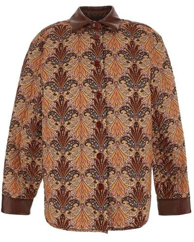 Etro Paisley Quilted Shirt Jacket - Brown