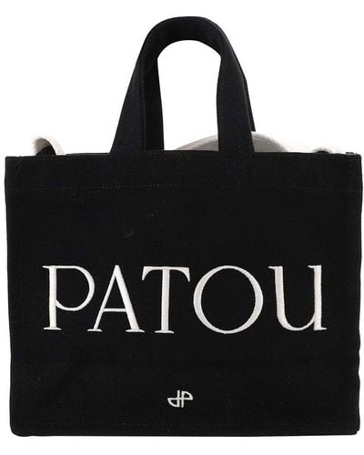 Patou Logo Mini Tote - Black