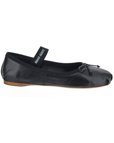 Miu Miu Flat Shoes - Black