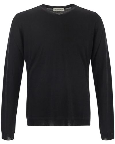 GOES BOTANICAL V-neck Sweater - Black