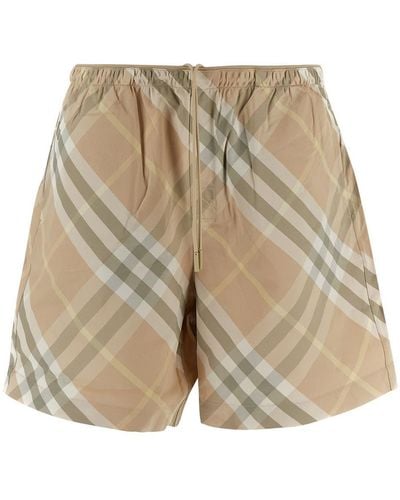 Burberry Checked Swimshort - Natural