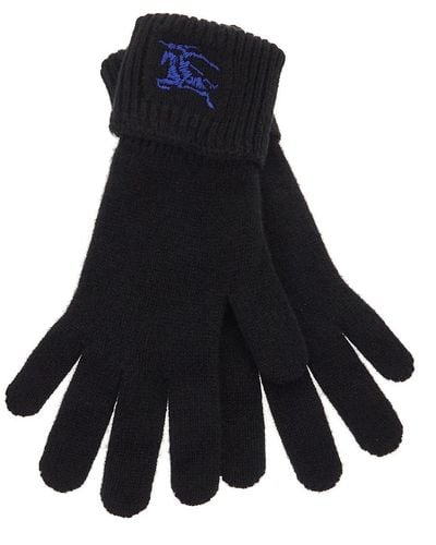 Burberry Black Gloves - Blue