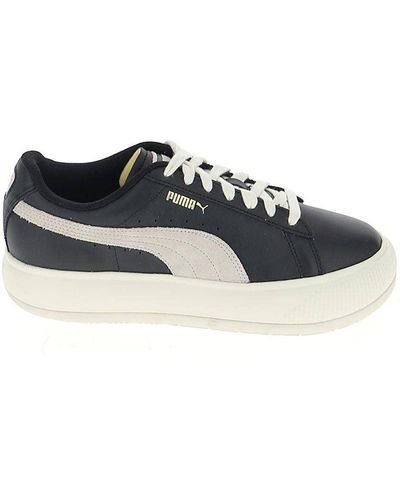 PUMA Black And White Leather Sneakers