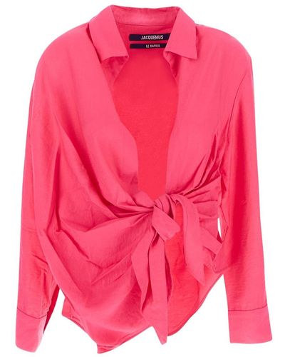 Jacquemus La Chemise Bahia Tied Sash Shirt - Pink