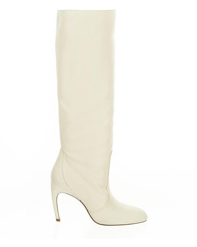 Stuart Weitzman Luxecurve 100 Slouch Boot - White