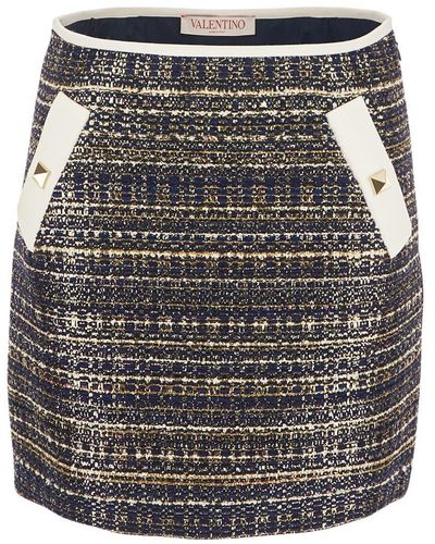 Valentino Tweed Mini Skirt - Gray