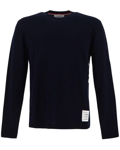 Thom Browne Long Sleeves T-shirt - Blue